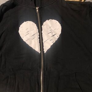 Men  Black Heart Hoodie